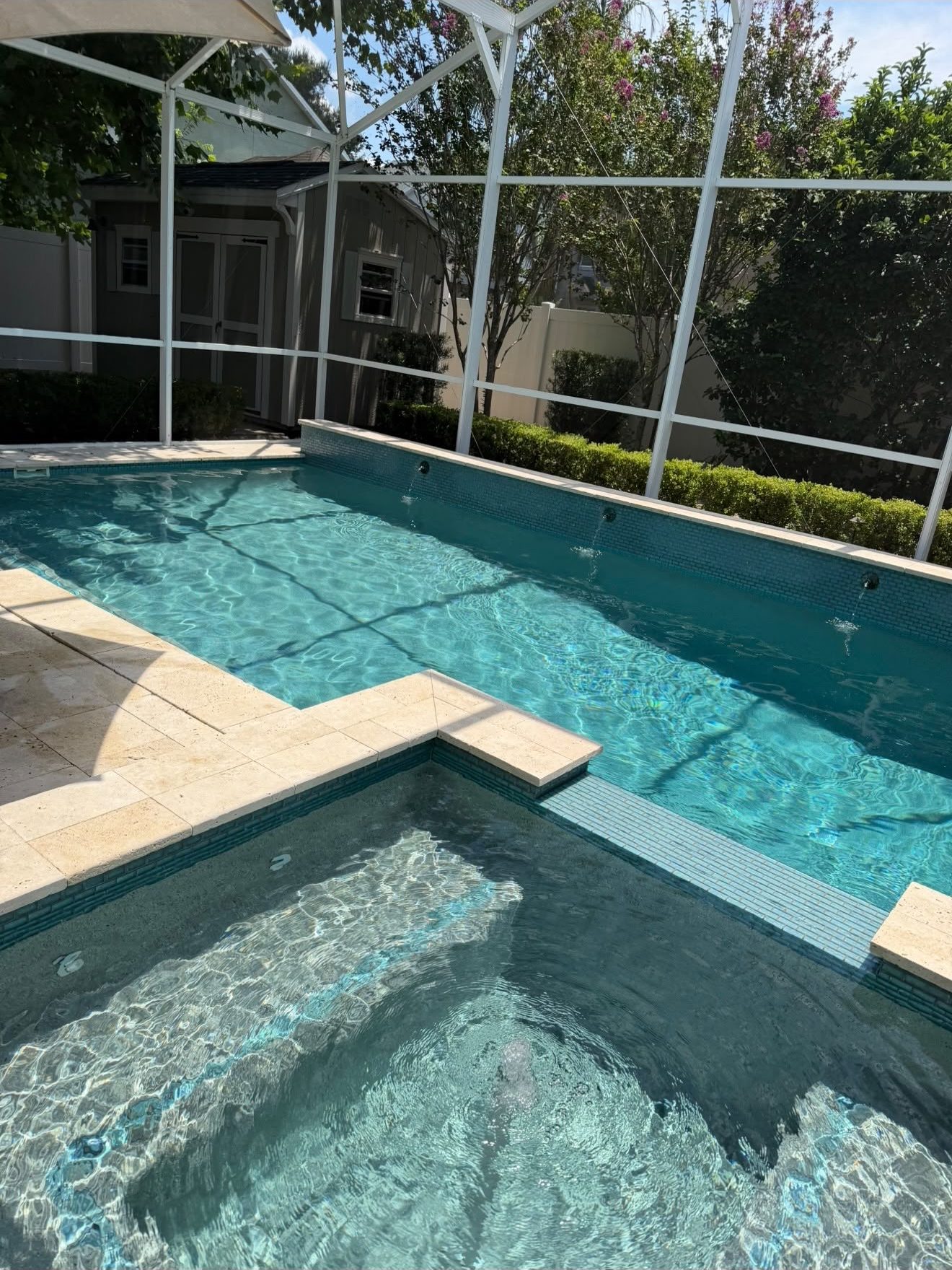 Clean, clear residential pool serviced by FJ Pool Services in Orlando, FL